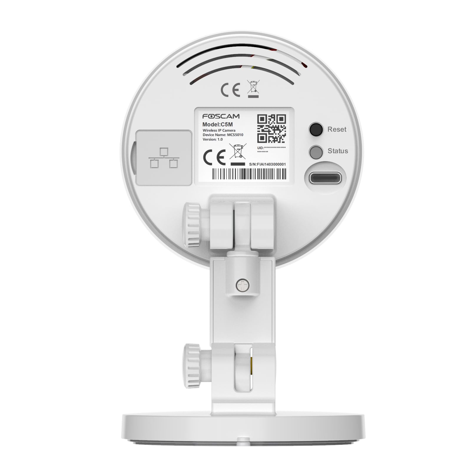 Foscam Cámara IP C5M WiFi Dual 2.4/5Ghz 5MP, Seguridad, Detección Humana, Audio, Visión Nocturna, Sirena de Alarma.
