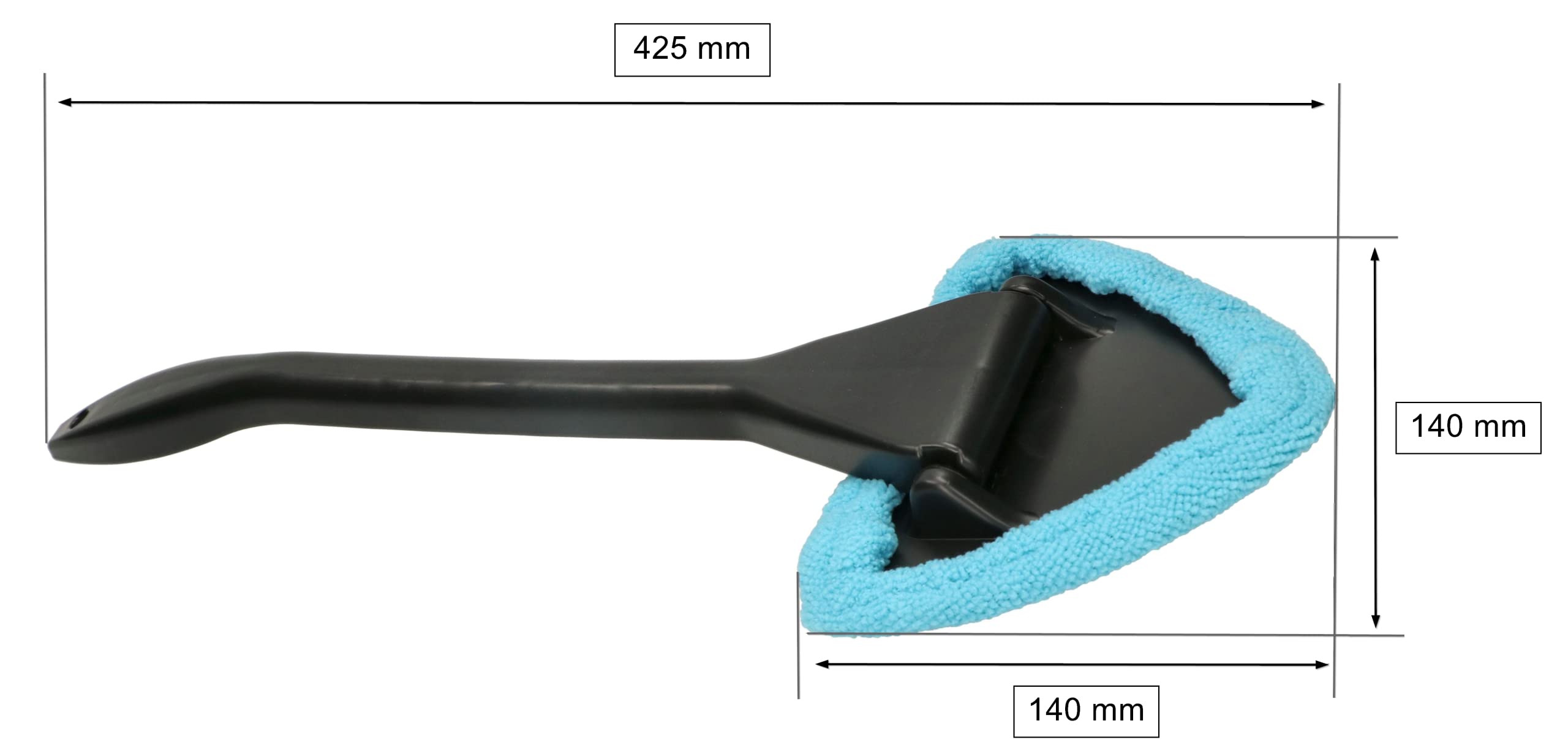 KOTARBAU® Zestaw 2 szczotek do czyszczenia szyb samochodowych z pokrowcem z mikrofibry i długim uchwytem (niebiesko-trójkątna szczotka do mycia)