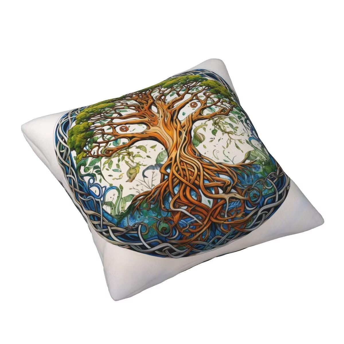 Kissenbezug 80x80 cm 2 Stück Kissenbezüge Samt Dekokissen Baum Sofakissen Kissenhülle Zierkissenbezüge Couch Kissen Baum Des Lebens Weich Kissen mit Bezug für Sofa Auto Patio Garten Zimmer Deko -TR239