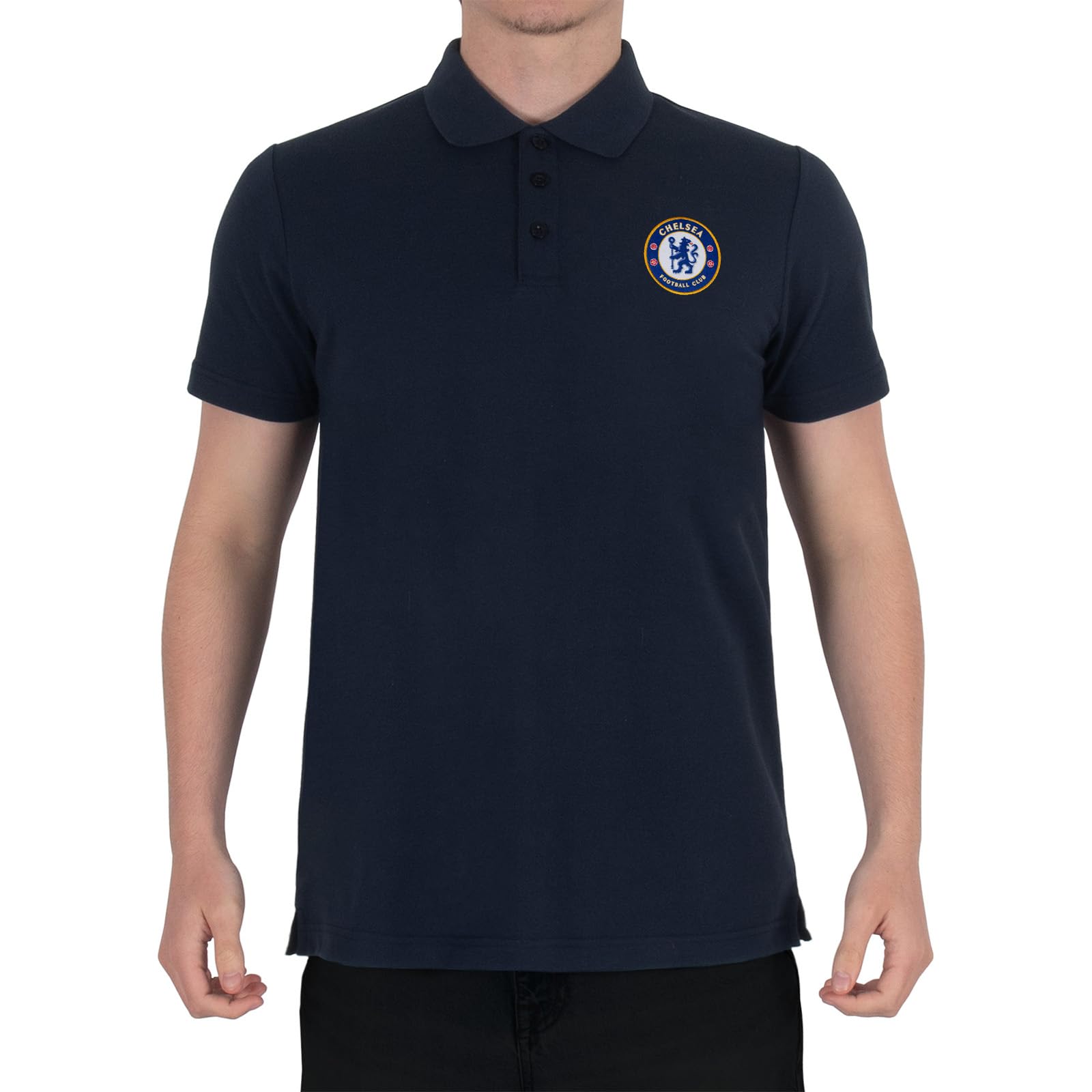 Chelsea Official Football Gift Mens Crest Polo Shirt Navy Blue XXL โ image 1