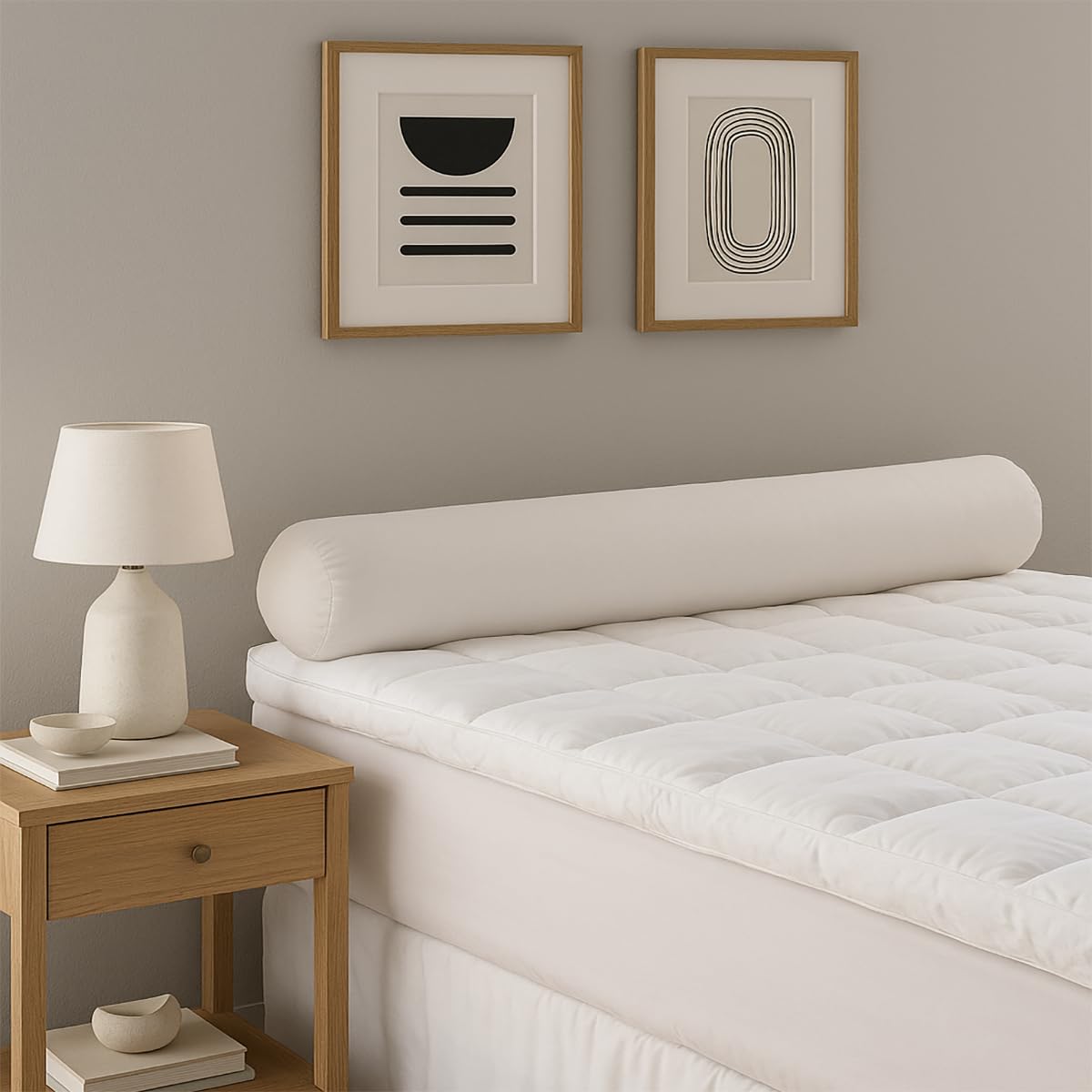 Dunlopillo - Traversin L'éternel 90 cm - Soutien Ferme (Côté) - Naturel 100% Plumettes de Canard - Maintien Dense & Durable - Enveloppe 100% Coton Sergé - Lavable 40°C