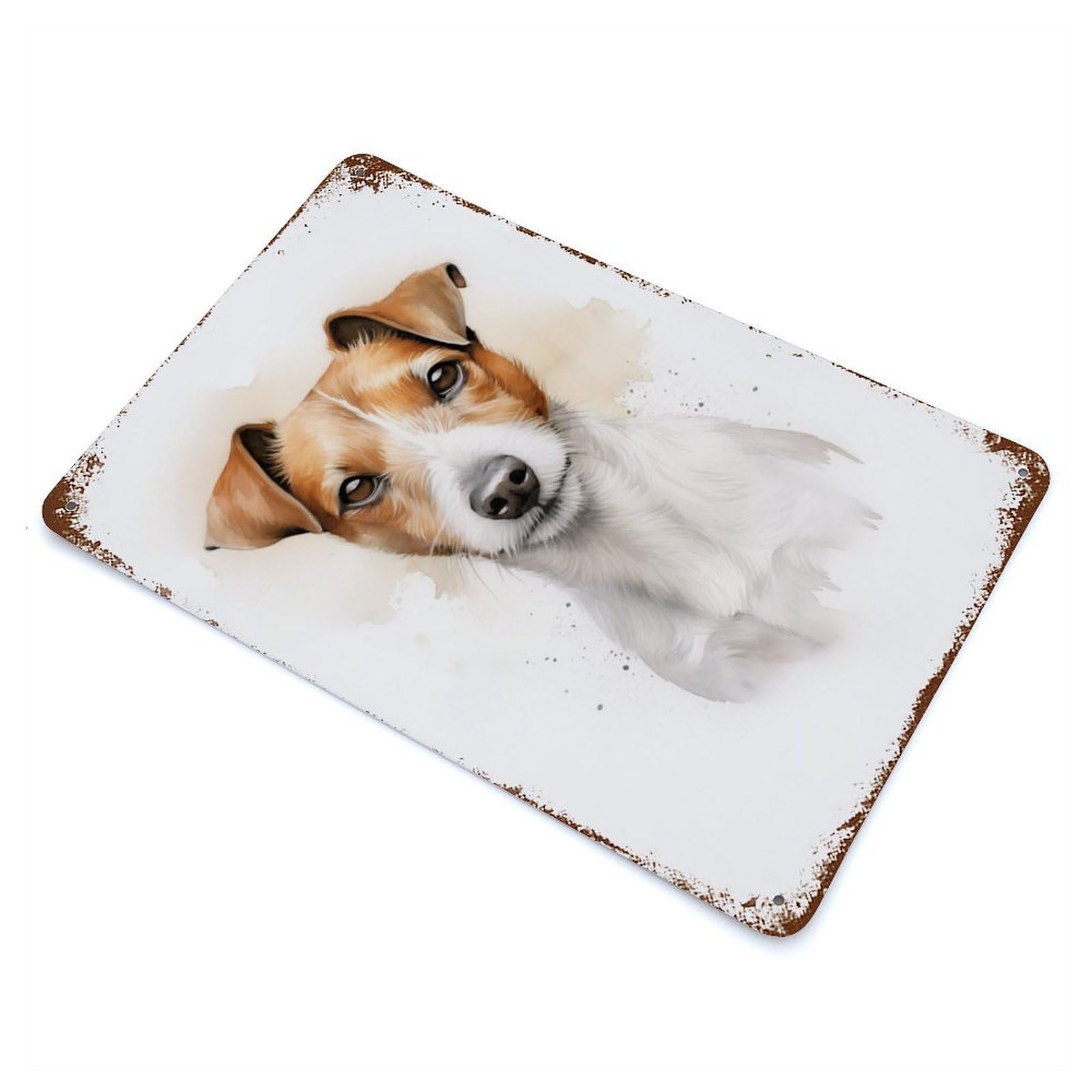 Vintage Rust Metal Sign Jack Russell Portrait 11.8"x7.9", Shabby Chic Decor for Cafe, Home Bar And Lounge Decor