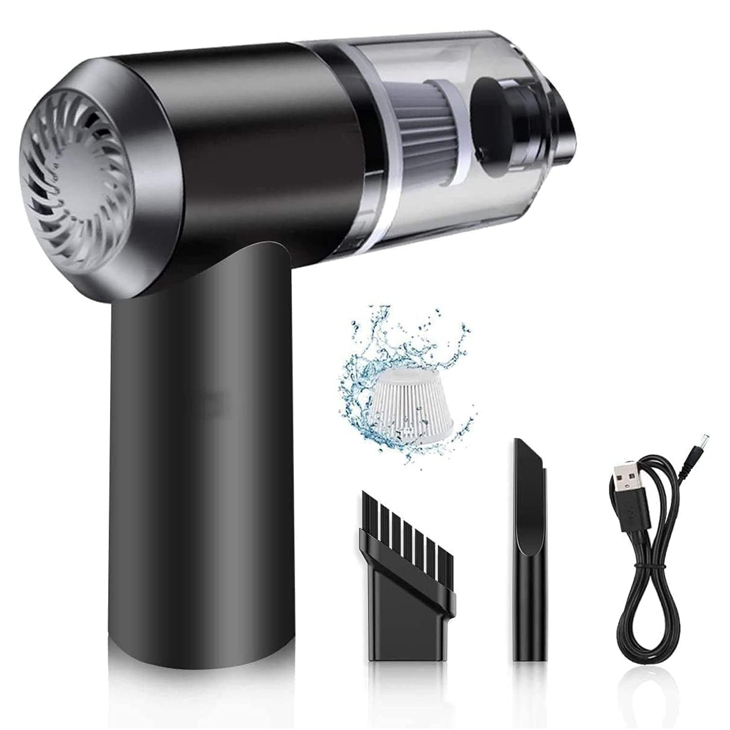 SHAYONAM 2IN1 Portable Car Vacuum Cleaner USB Rechargeable Wireless