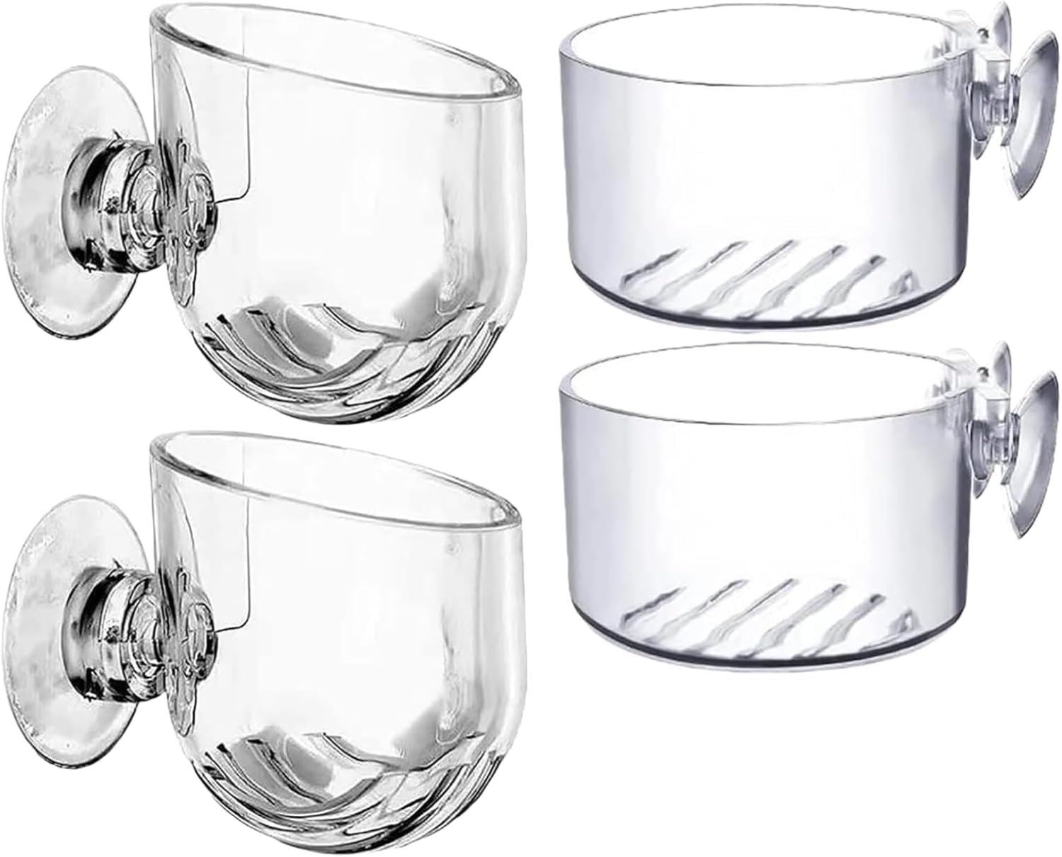 Ymantang 4 Pcs Aquarium Plant Pot Planter, Glass Fish Tank Plants Holder, Aquarium Decoration Plant Cup with Suction Cups for Fishes Tank Ornament Aquarium Décor Plastic Plants Fish and Aquatic Pets