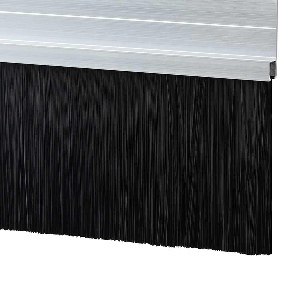 Selbstklebende Türbürstendichtung 6 Stück Silber 100 cm, Zugluftstopper für Türen aus Aluminiumlegierung, PVC und Nylon, reduziert Zugluft und Geräusche, einfache Montage ohne