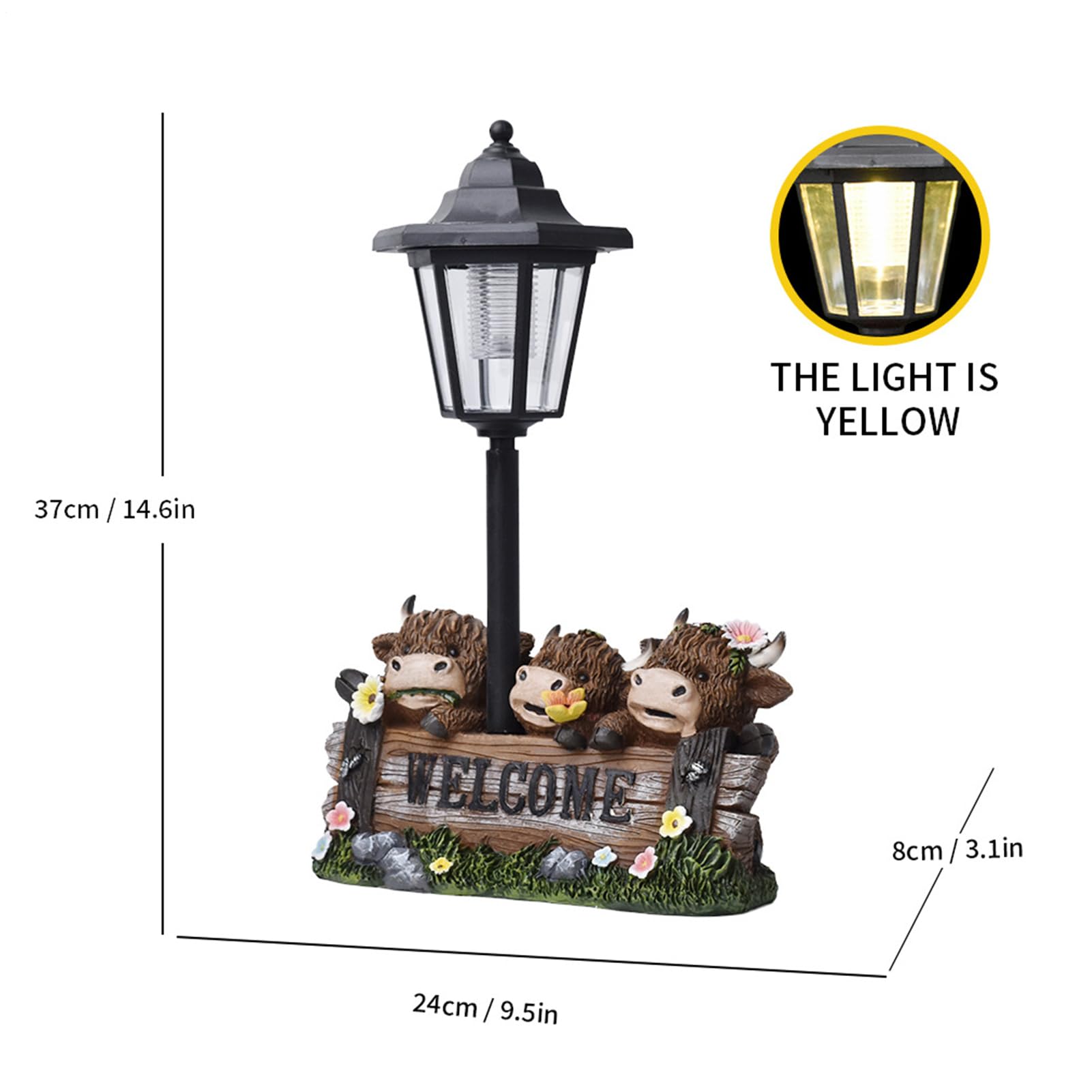 Generico Decorazione da Giardino Scozzese | Decorazione Originale in Resina Animale - Luminosa Solare Collezionabile per Esterni da Giardino