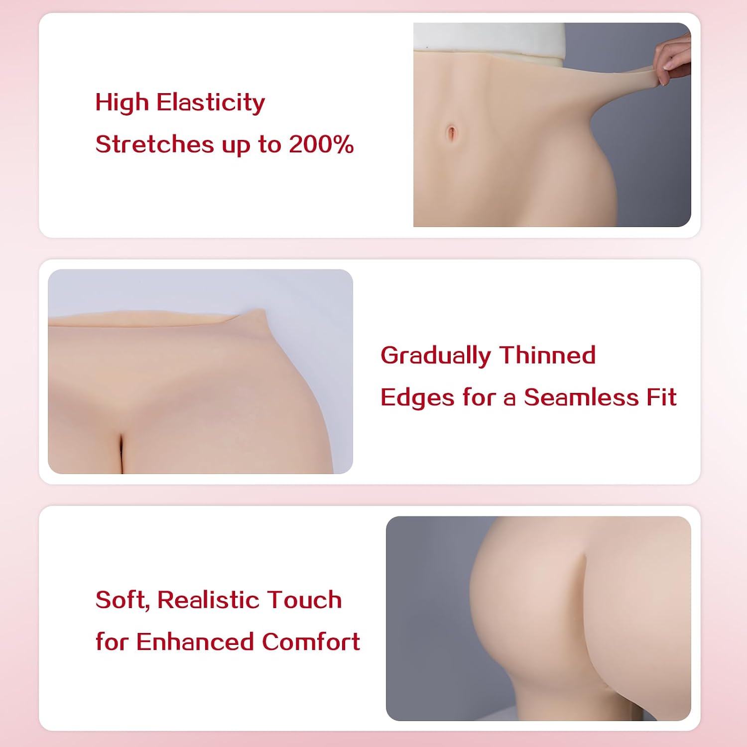 Silicone Butt and Hip Enhancer Shapewear for Crossdressers, Butt Lifting Underwear for Drag Queen
