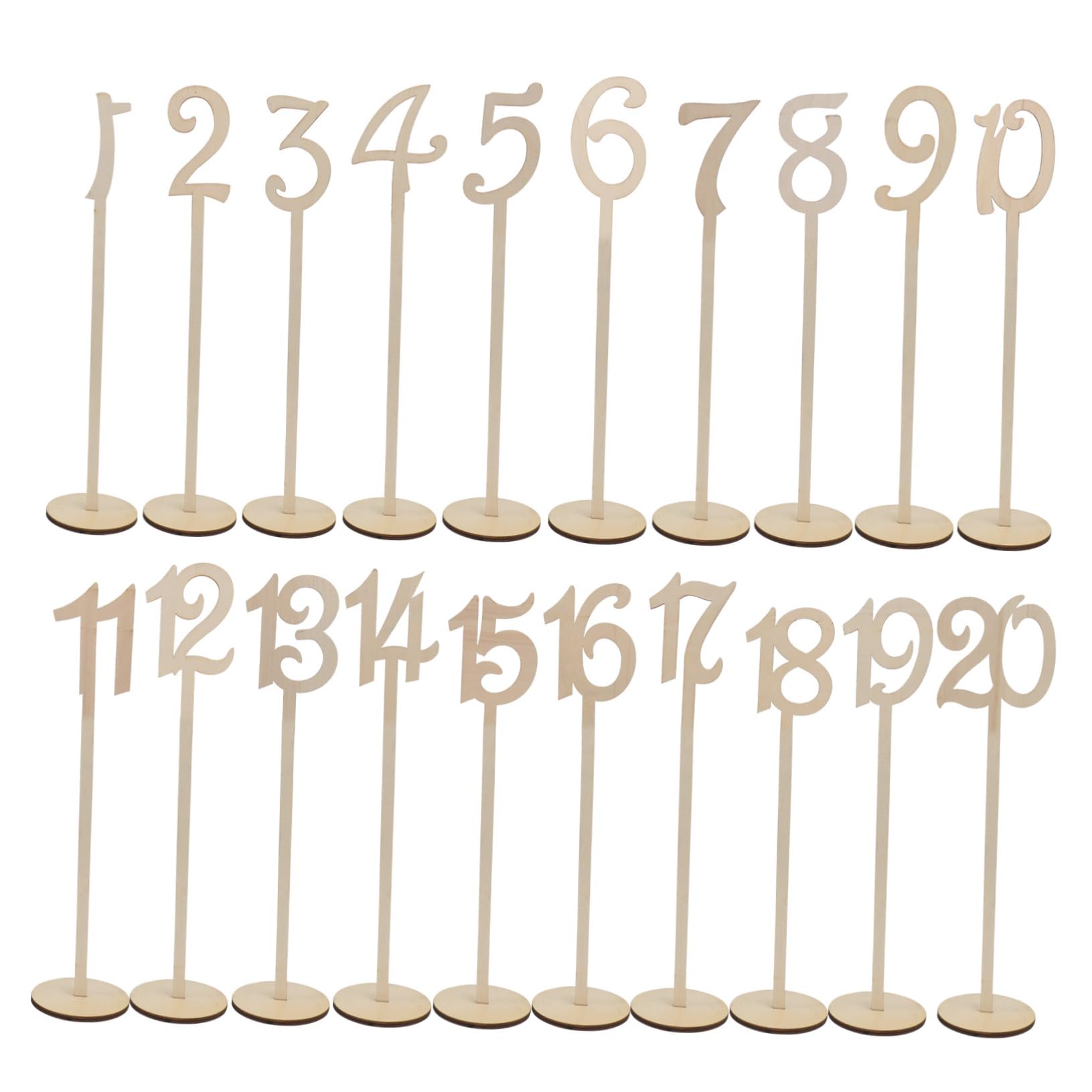 VICASKY 1 Set Elegant Wooden Wedding Table Numbers Beige Cards for Party Decorations for Weddings Anniversaries Birthdays and Special Events