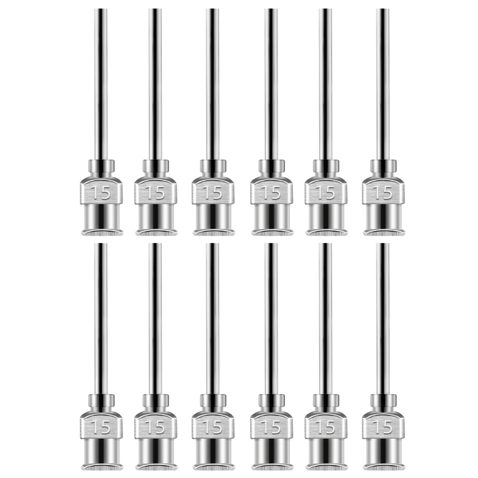Uqezagpa 15G 12Pcs 38Mm Dispensing Needle Featuring Smooth Flows And Stainless Steel Construction For Precisions Tasks Lab Dispensing Needle & Accessories