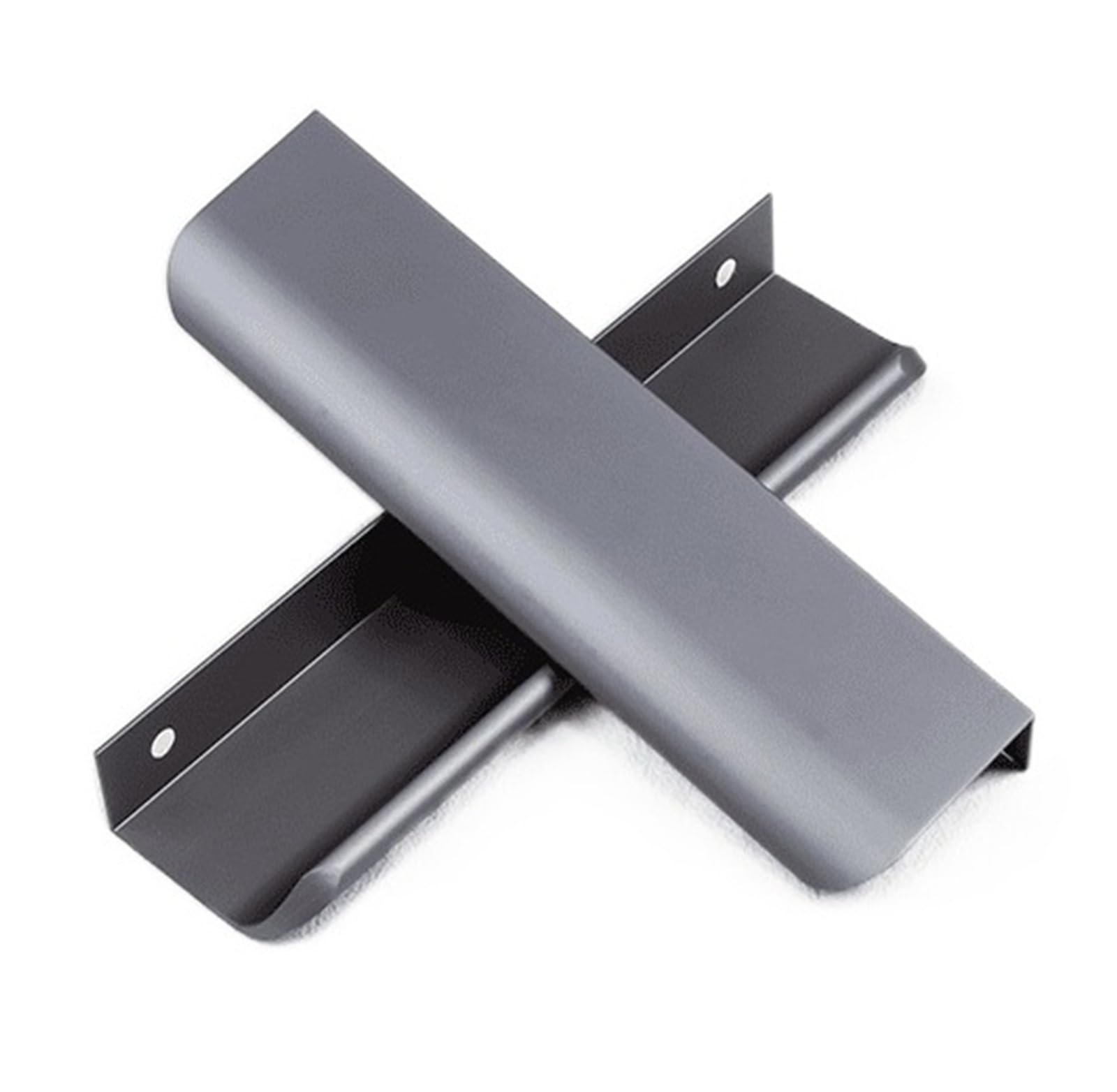 BgnEhRfL Hidden Cabinet pulls, Grey Hidden Right Angle Long Alloy Finger Cabinet Drawer Pulls(Arc-300mm)