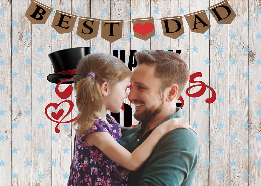 CYLYH 7x5ft Father's Day Backdrop Father's Day Retro Wood Backdrop Father's Day Party Supplies Decorations Banner D534