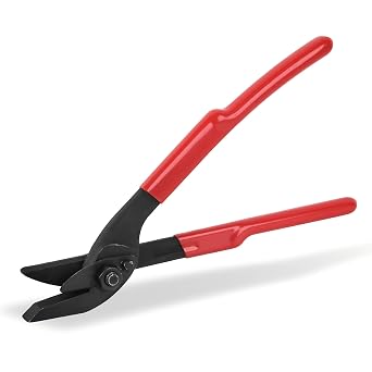 Steel Banding Tool Banding Cutter, 12" Strapping Cutter for Steel/Iron/PET/PP Strapping with Width up to 1 1/4" and 0.044" Thickness, Alloy Steel Cutting Tool for High-Tensile Package, Red