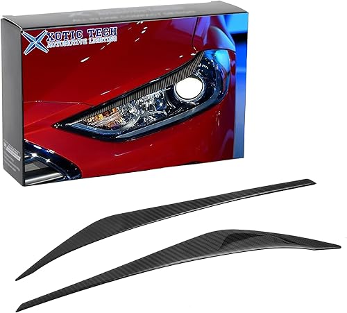 Xotic Tech - Funda para faros delanteros de fibra de carbono real, compatible con Hyundai Elantra 2017 2018