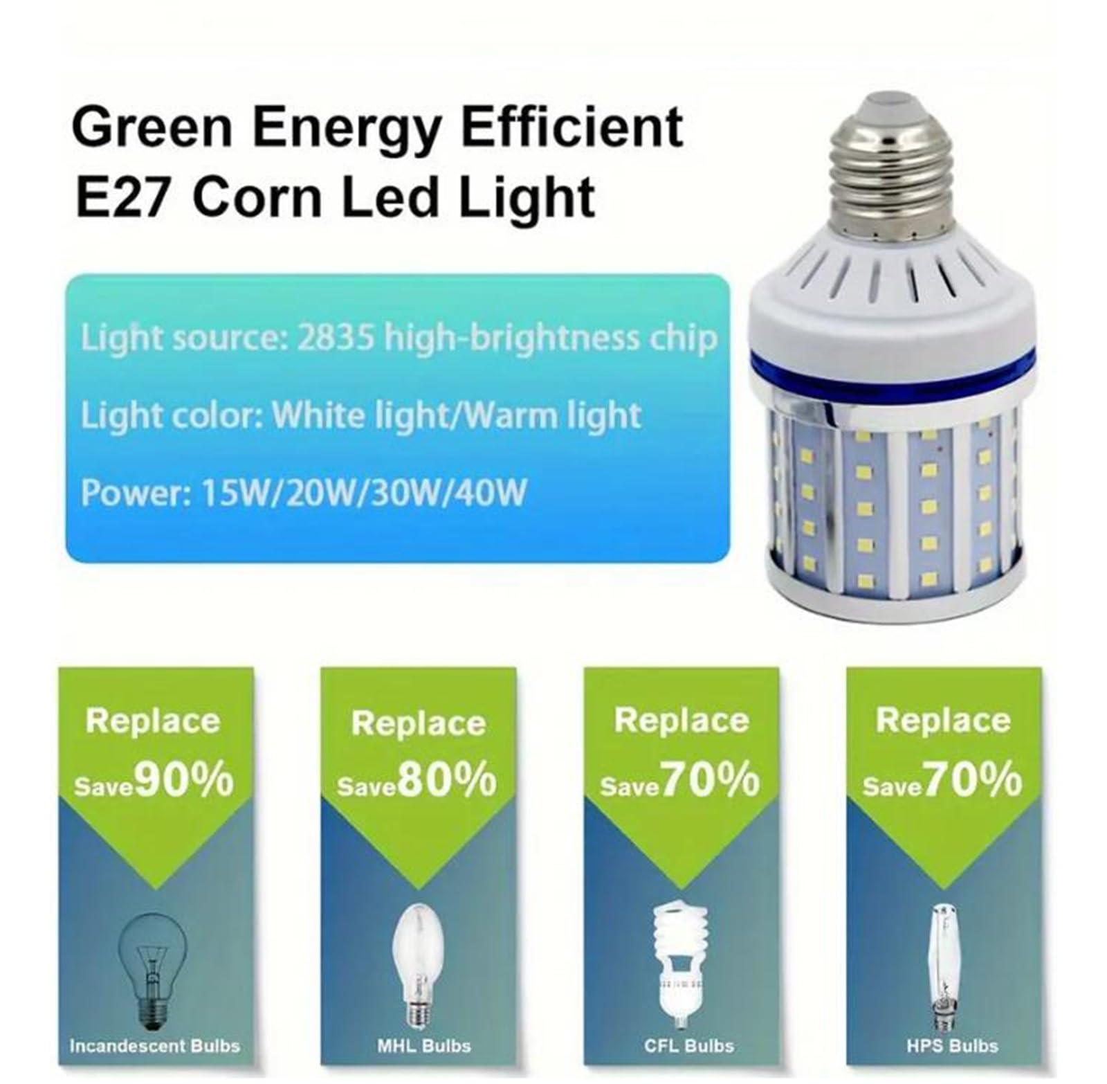 Lampadina LED E27 15w 20w 30w 40w Equivalente 50w-200w Illuminazione Risparmio Energetico 1500-3500 Lm Nessuno Sfarfallio Non Dimmerabile Uso Domestico Interno Lampadine(E27 40W neutral 4000K,4cps)