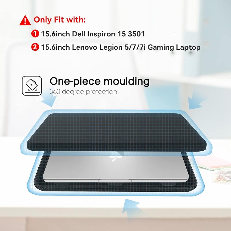 Smatree 15,6" Kemény Laptop Táska Dell Inspiron 15 és Lenovo Legion 5 Modellekhez - Fekete Védőtok Vékony Kialakítással
