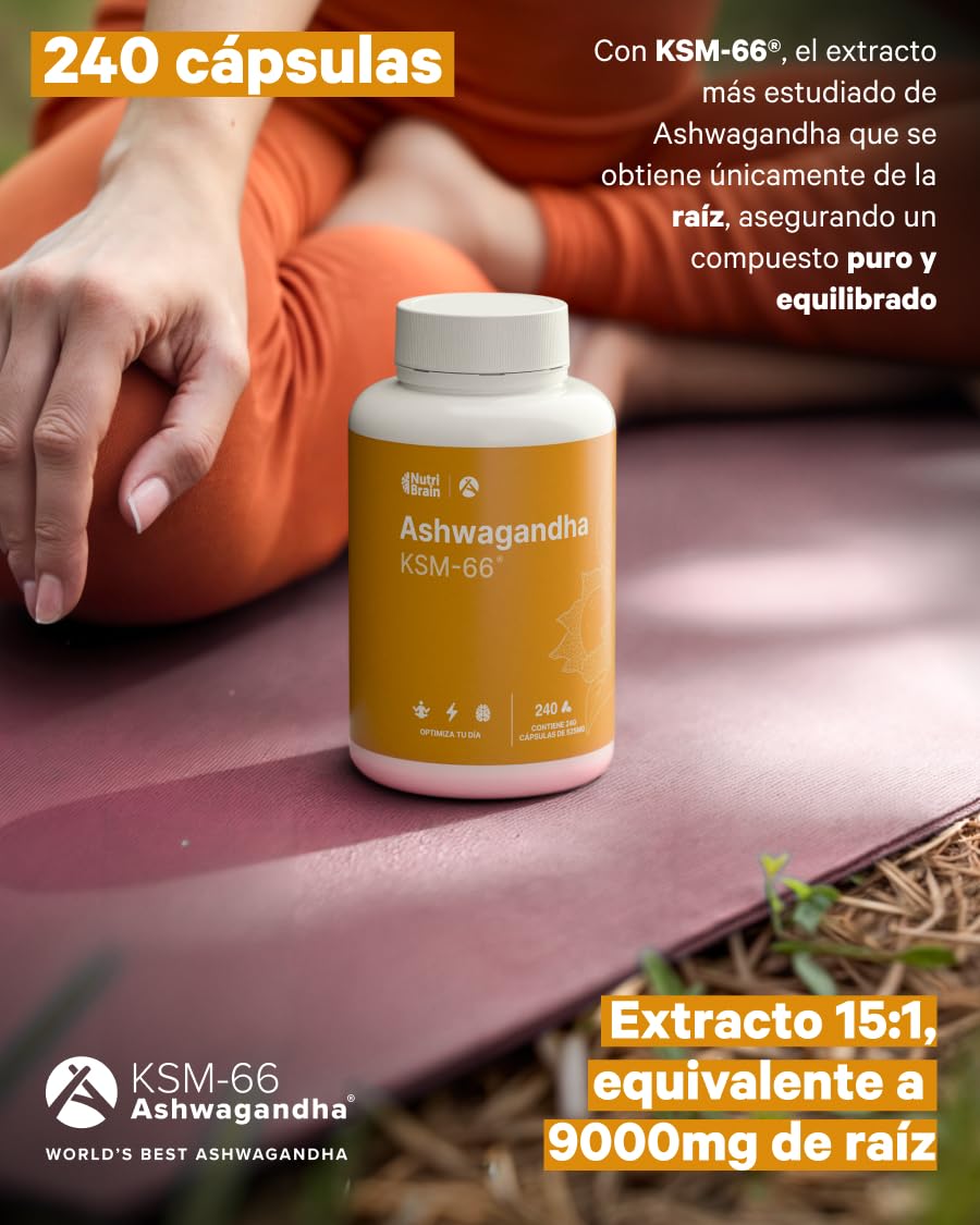 Ashwagandha KSM-66® (5% Whitanólidos) - Formato XXL, 4 Meses - 15:1 Extracto Puro Ultraconcentrado - Menos Estrés, Ansiedad, Más Energía, Sueño Reparador y Regulador de Cortisol