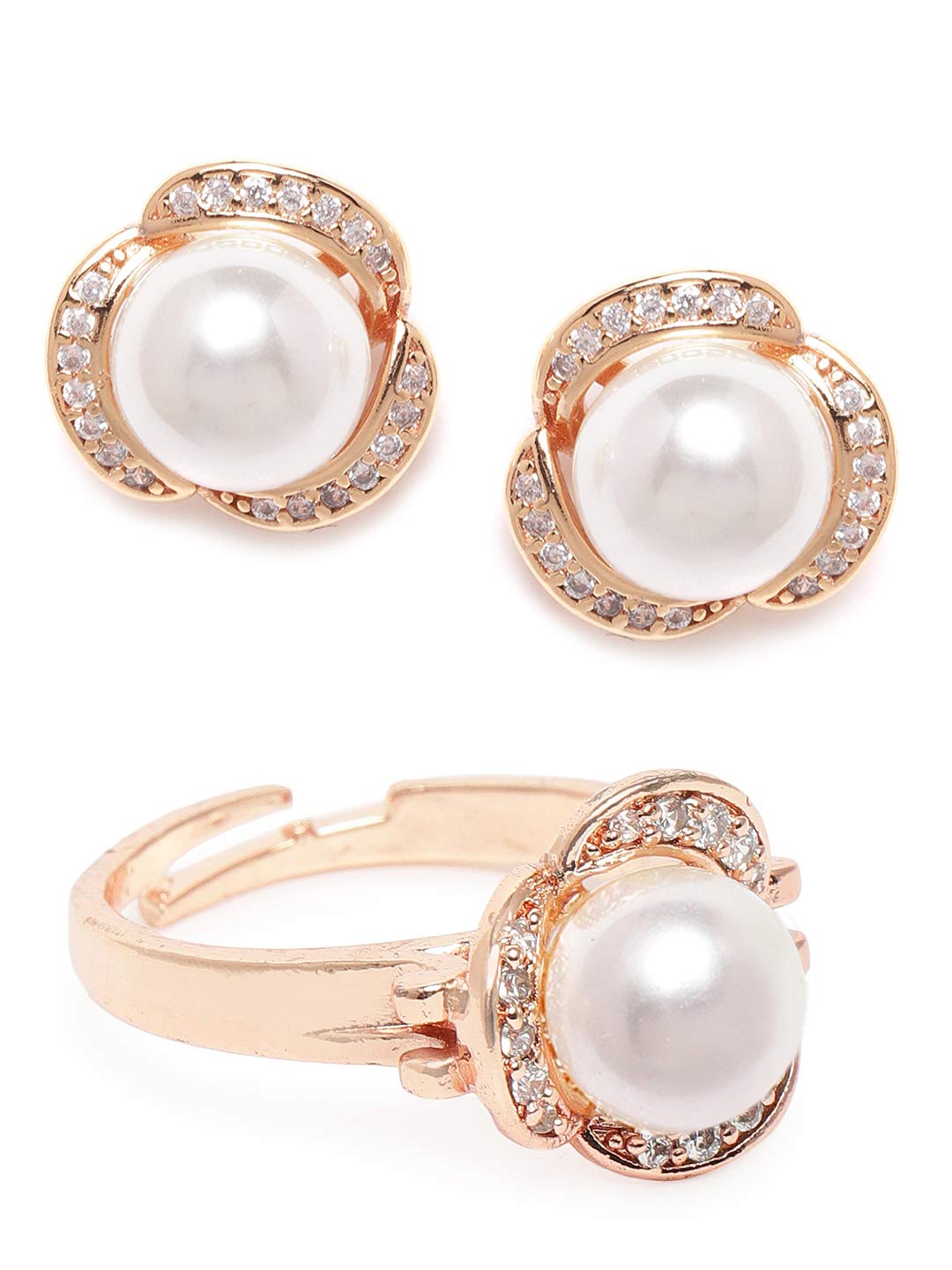 See full amazon price history chart for ZAVERI PEARLS RoseGold Cubic Zirconia Brass Stud Earrings & Finger Ring-ZPFK10212 ZAVERI PEARLS RoseGold Cubic Zirconia Brass Stud Earrings & Finger Ring-ZPFK10212 (B08XJWPNJC) Amazon Price History, Amazon Price Tracker