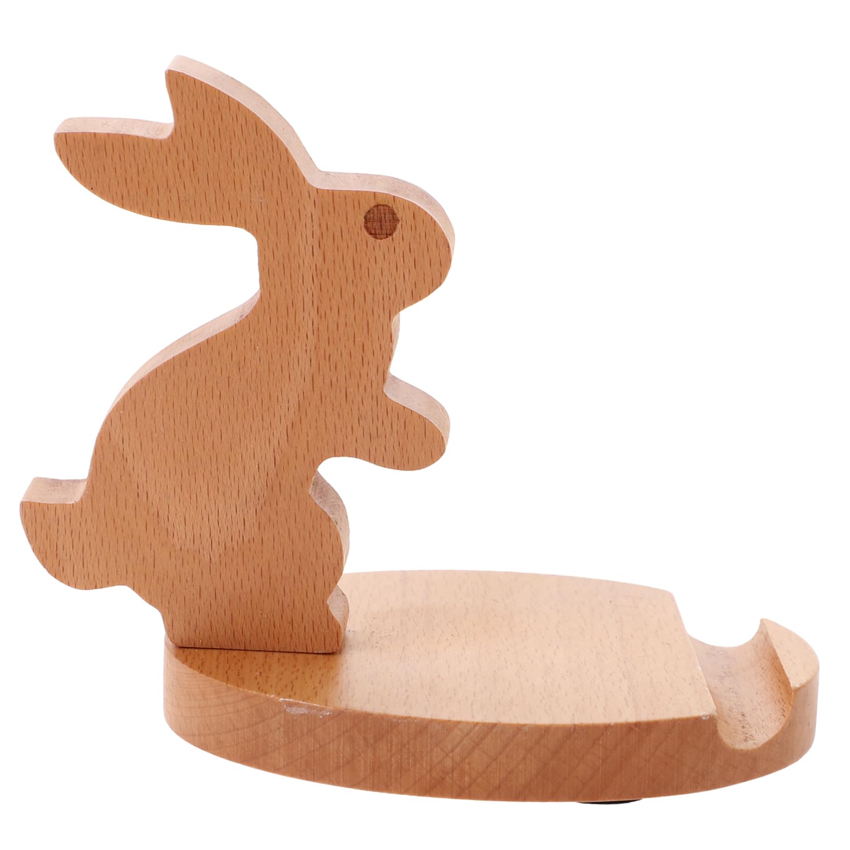 BESTonZON 3pezzi Supporto Per Smartphone Forma Di Coniglio Legno Porta Telefono Decorativo Per Scrivania e Tablet Design Adorabile e Stabile Per Visione Di Video e Videochiamate