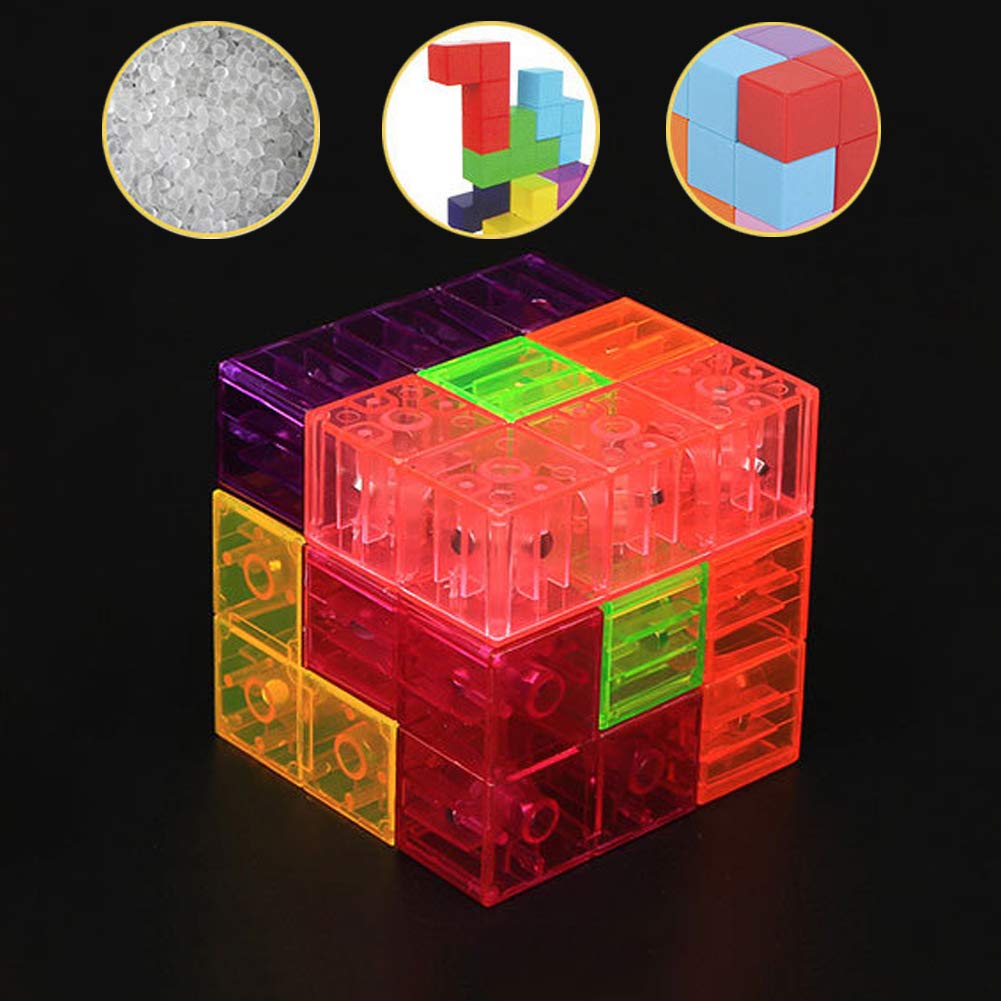 Mattoni Magnetici Bambini, Set Cubo Blocchi Magnetici, Cubo Magico Magnetico+54 Pezzi Campione, Cubi Magnetici Puzzle Apprendimento Gioco Allenamento del Cervello dei Bambini Sollievo