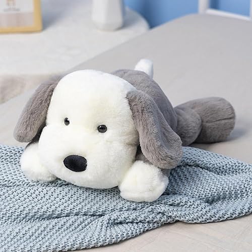 Almohada de peluche para cachorros, perros y niños, almohada de peluche para abrazar (gris, 27.5 pulgadas)