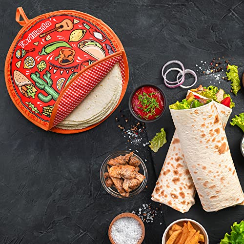 Tortillada - Tortillawärmer (30 cm) aus Baumwolle/Polyester (Rot) – Ansicht 3