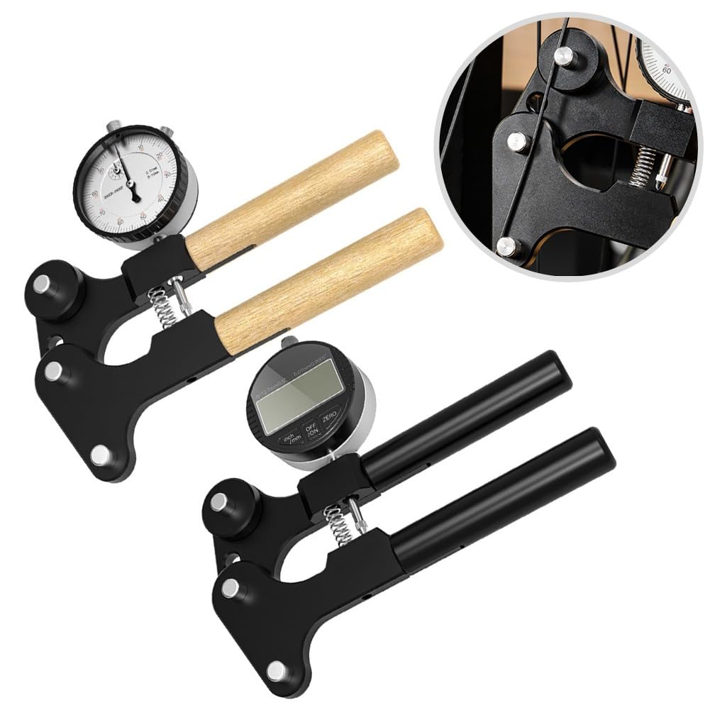 Speichenspannlehre für Mountainbike- und Rennradfelgen, mechanisches Zifferblatt mit kgf/N-Messungen, ABS + Stahl