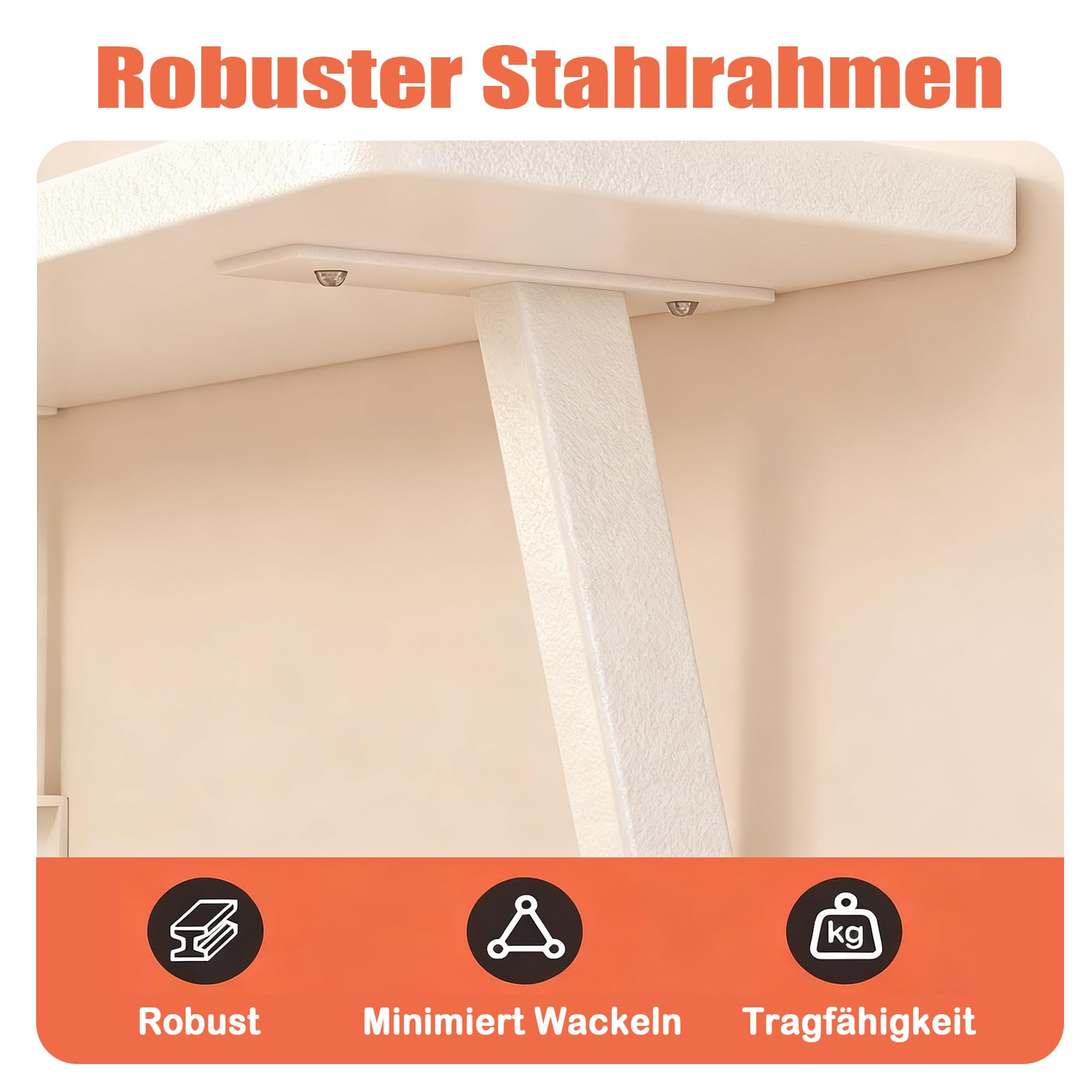 Klemmbares Schreibtisch Organizer Regal, Adjustable Desk Shelf Clamp Schreibtischregal Klemmbar Aufbewahrungsregal Erhöhter Schreibtisch Organizer mit Klemme Tischverlängerung (Weiß, 80cm/31.5in)