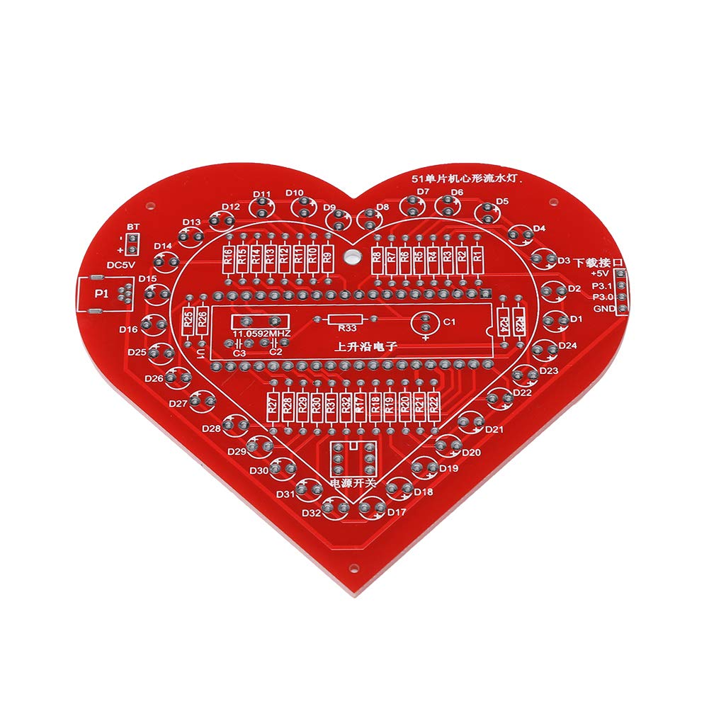 Led Heart Pcb Kolorowe 12 × 10 × 1 Diy Kolorowe Modu?y Mcu Lampa w Kszta?cie Serca Lampa Elektroniczna Zestaw P?ytek Drukowanych led heart kit led circuit imprimé Leiterplatten
