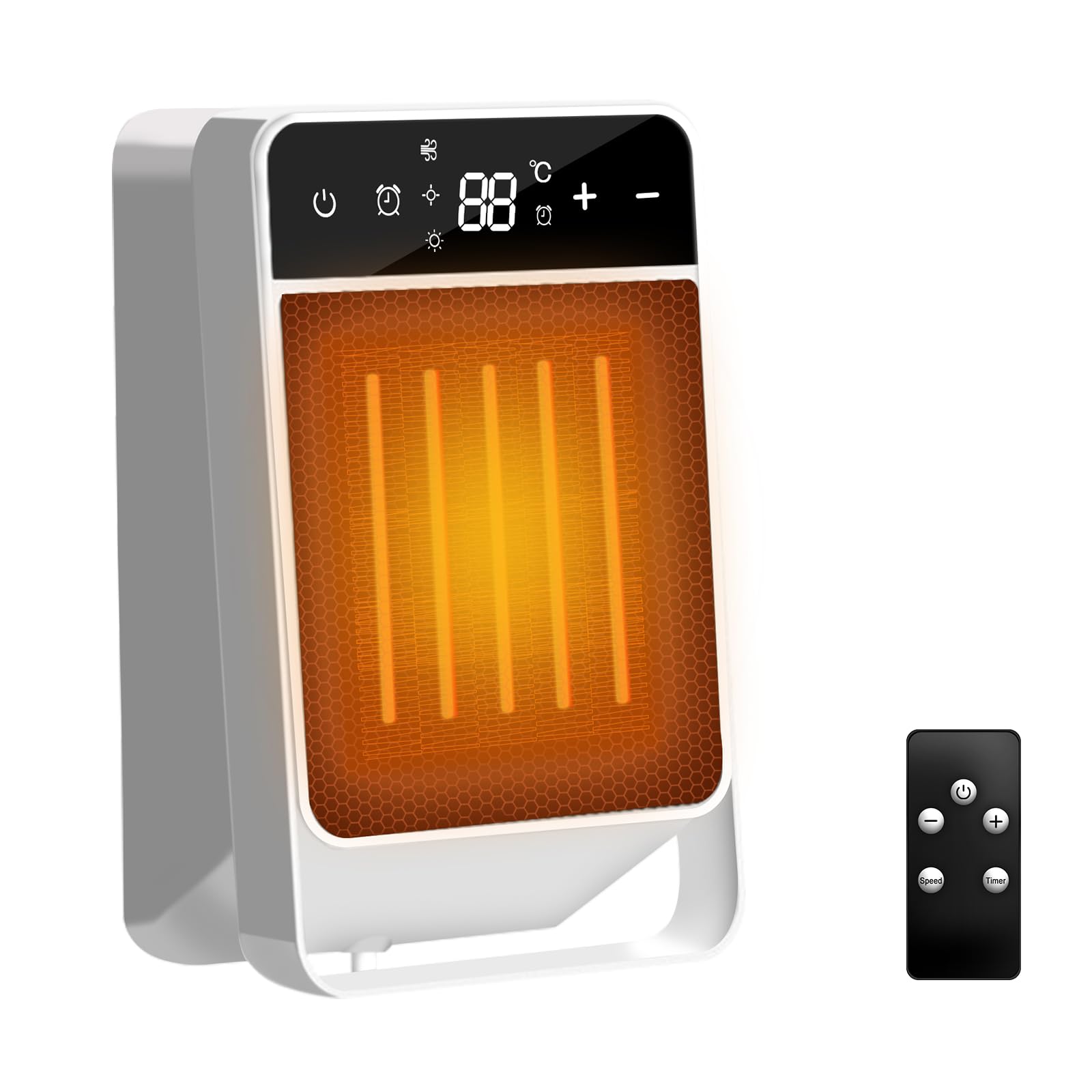 セラミックヒーター 暖房器具 省エネ 電気ストーブ 速暖 電気ヒーター 3段階温度調節 足元 ファンヒーター タイマー付き 電気代安い 過熱保護 転倒オフ 温風 脱衣所 トイレ 寝室 お風呂 洗面所 (ホワイト)