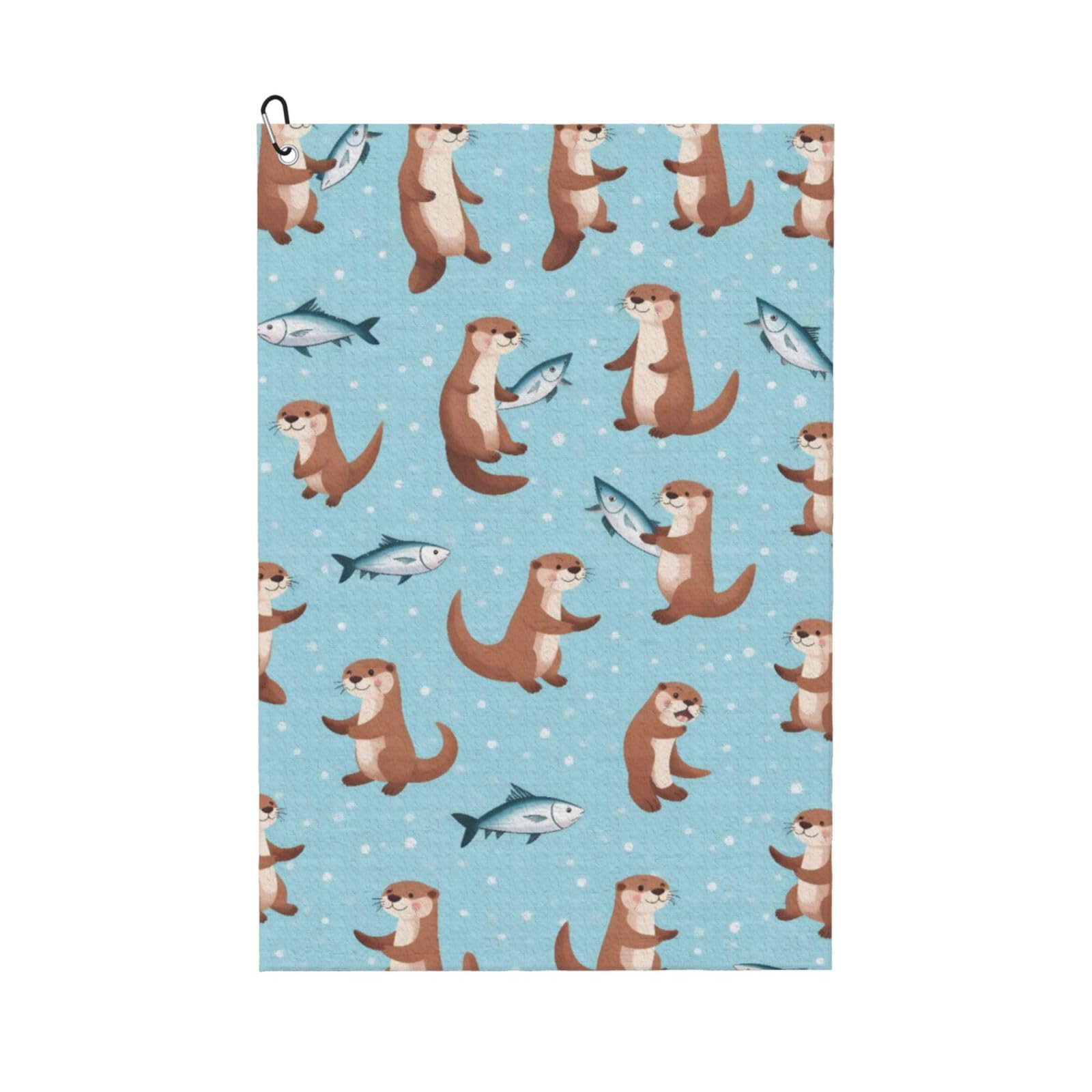 BSDFGSDD Cute Otter Fish Pattern Golf Towel 24 x 16 inches
