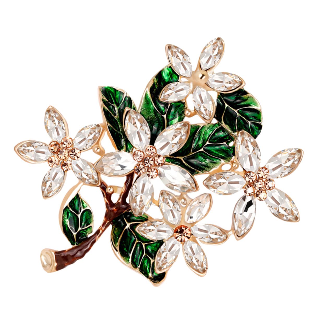 Broche de flores vintage esmaltado en verde COLLBATH para ropa 8