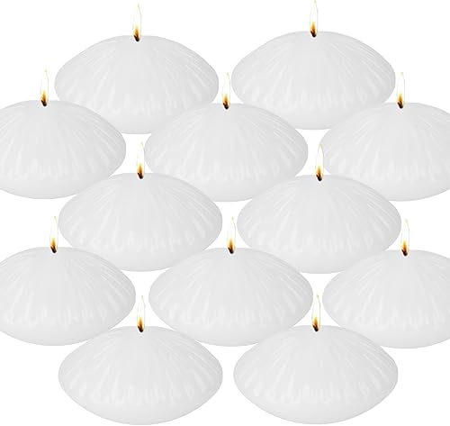 Velas flotantes blancas de 10 horas grandes de 3 pulgadas, velas románticas sin perfume para jarrones cilíndricos, centros de mesa en bodas,