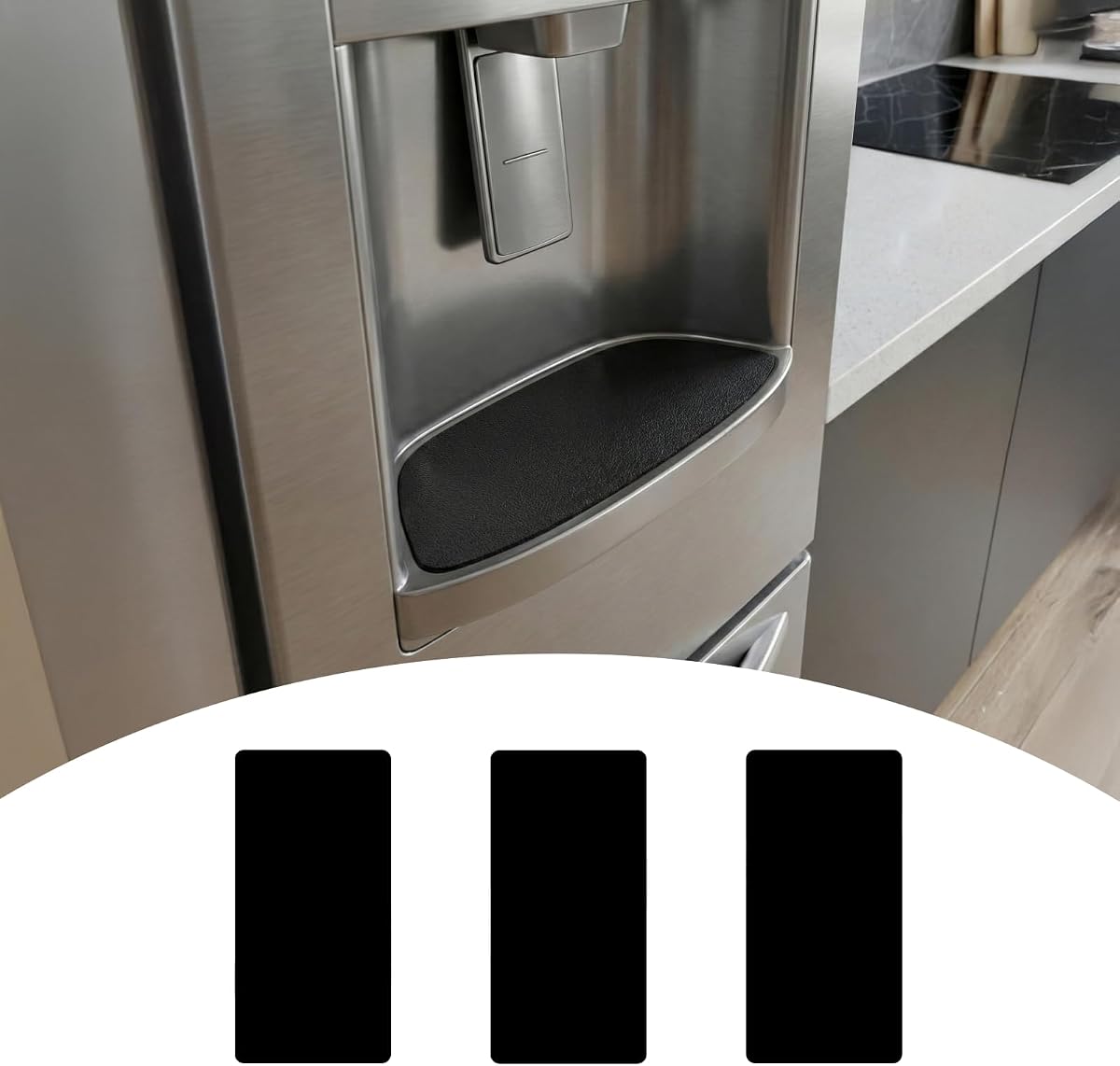 3PCS Customizable Refrigerator Water Drip Tray: 10" Lx5 W Splash Guard Mat | Absorbent Fridge Drip Catcher Pan, DIY Fit For Whirlpool, GE, Samsung, LG, Maytag, KitchenAid & Amana Drink Dispensers