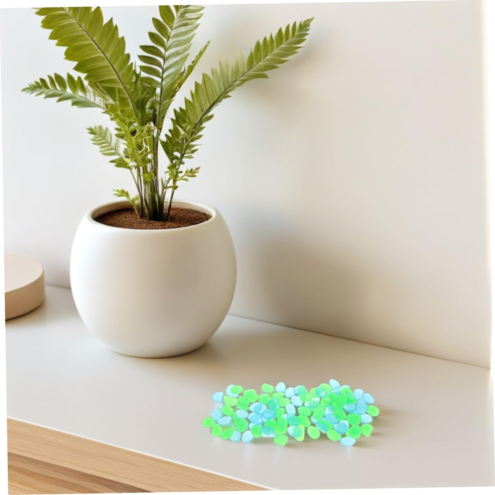 500 Pezzi Ciottoli Luminescenti in Resina per Vasca e Giardino Pietre Decorative Nottilucenti Blu-verde per Sentieri Esterni e Decorazioni Vasca