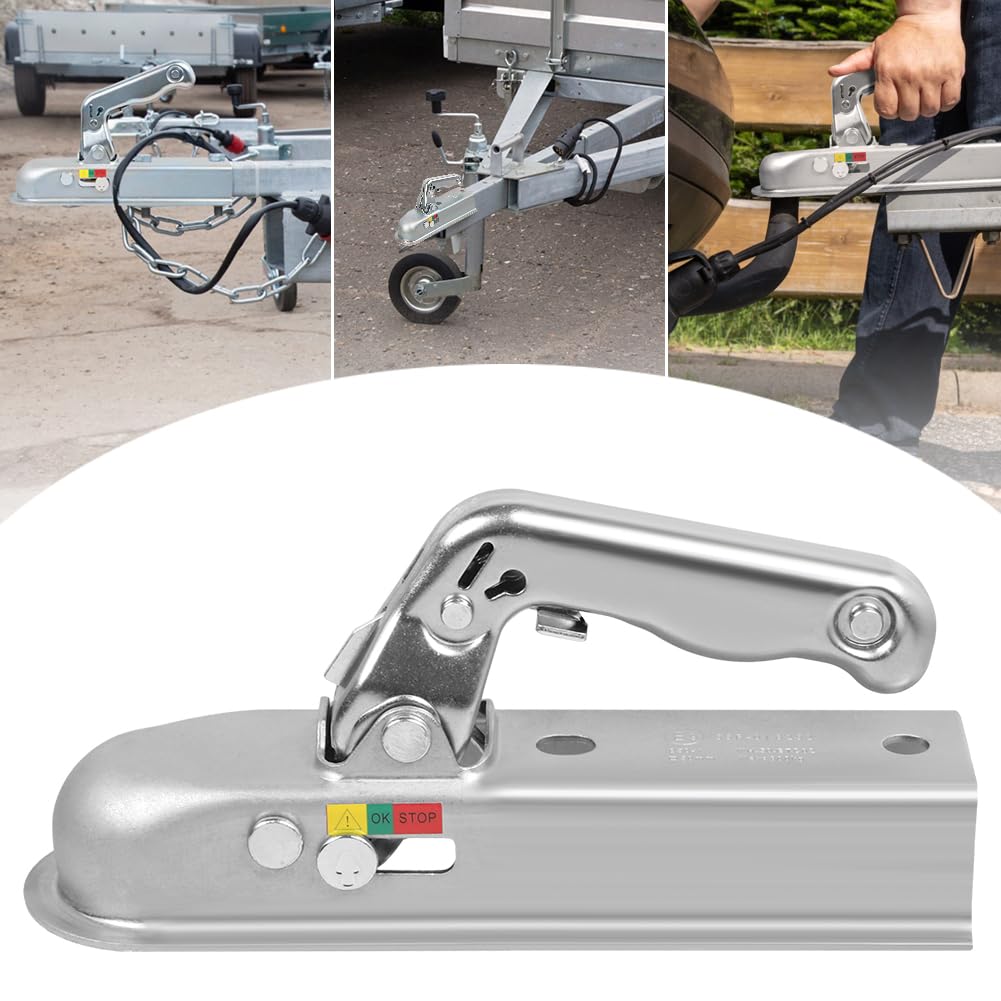 Gancio di traino in acciaio resistente, fino a 800 kg, per traino a sfera da 50 mm e timone quadrato da 50 mm, adatto per Camper, Barche, Attrezzature da giardino