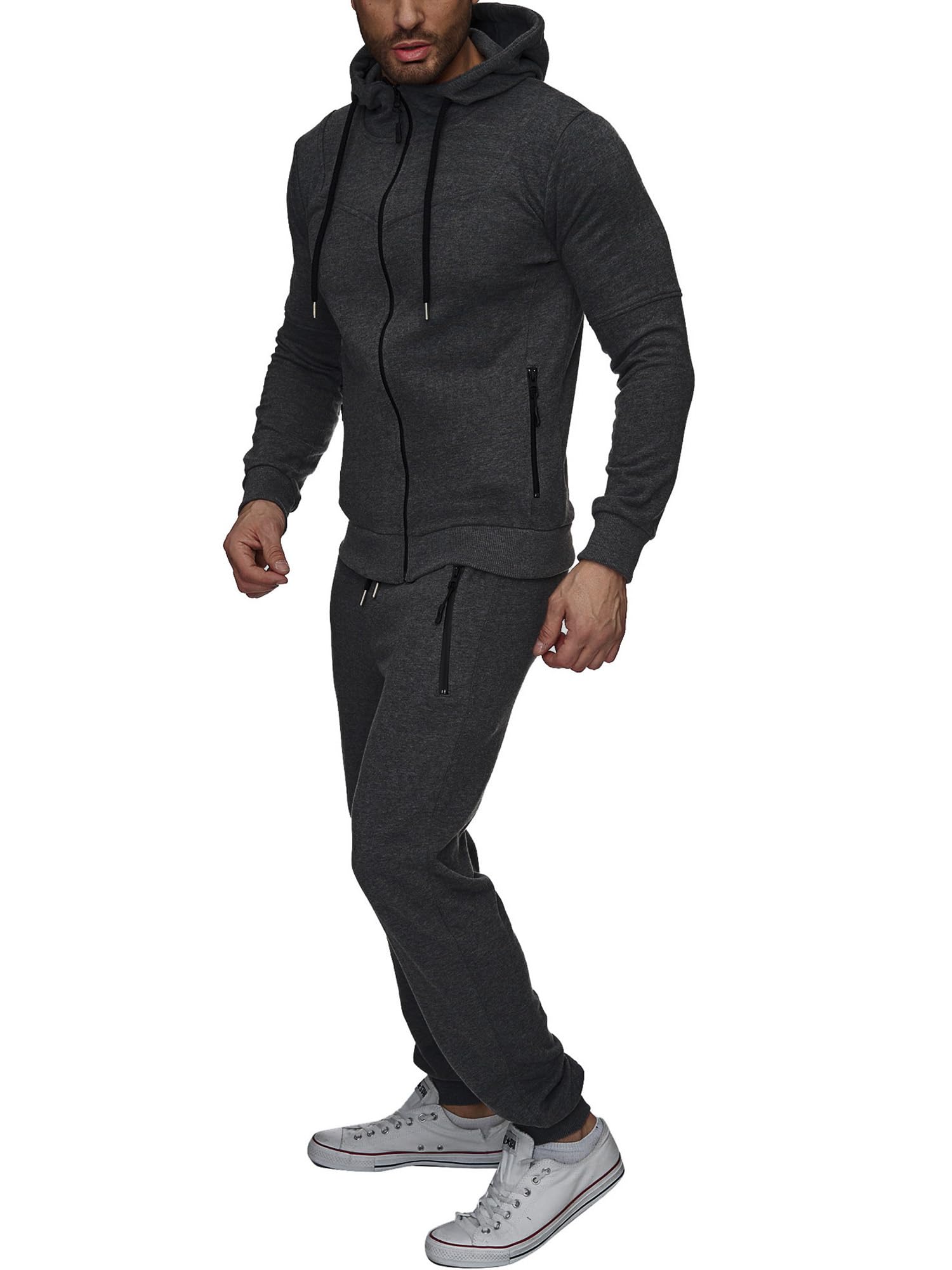 Reslad Trainingsanzug Herren Jogginganzug für Männer Sportanzug Freizeitanzug Jogginghose + Zip Sweatshirt Oberteil RS-5063