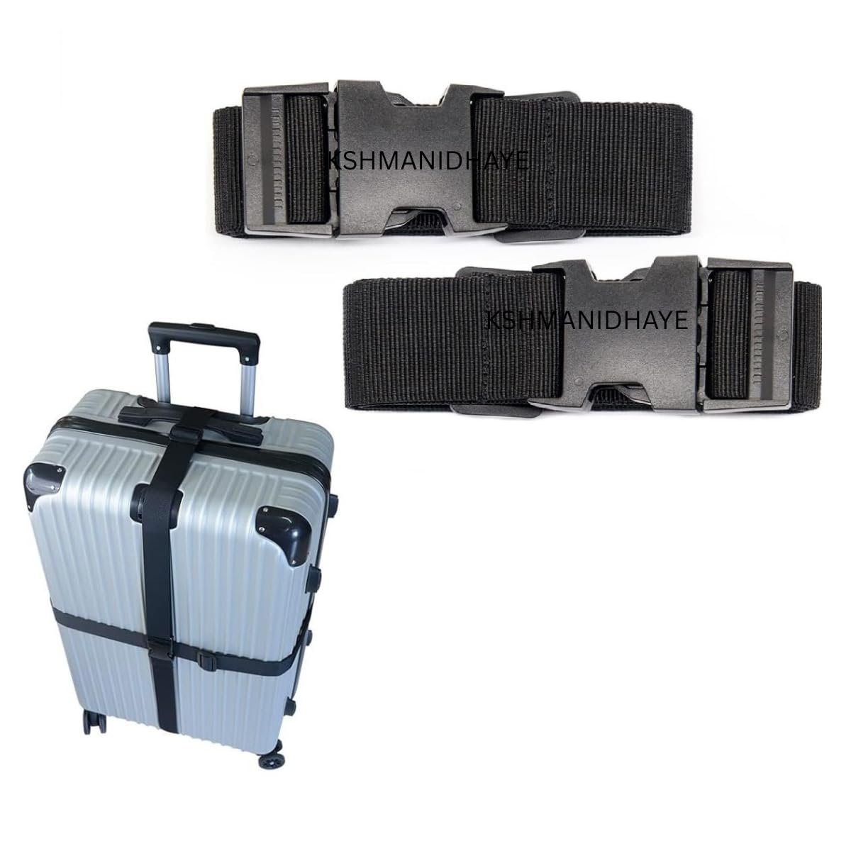 KSHMANIDHAYE 3 Meter Heavy Duty with Quick-Release Buckle Suitcase Safe Belt with Name Card, Adjustable Buckle for Traveling Bags, Bike (Luggage strap-2pcs)-image-22