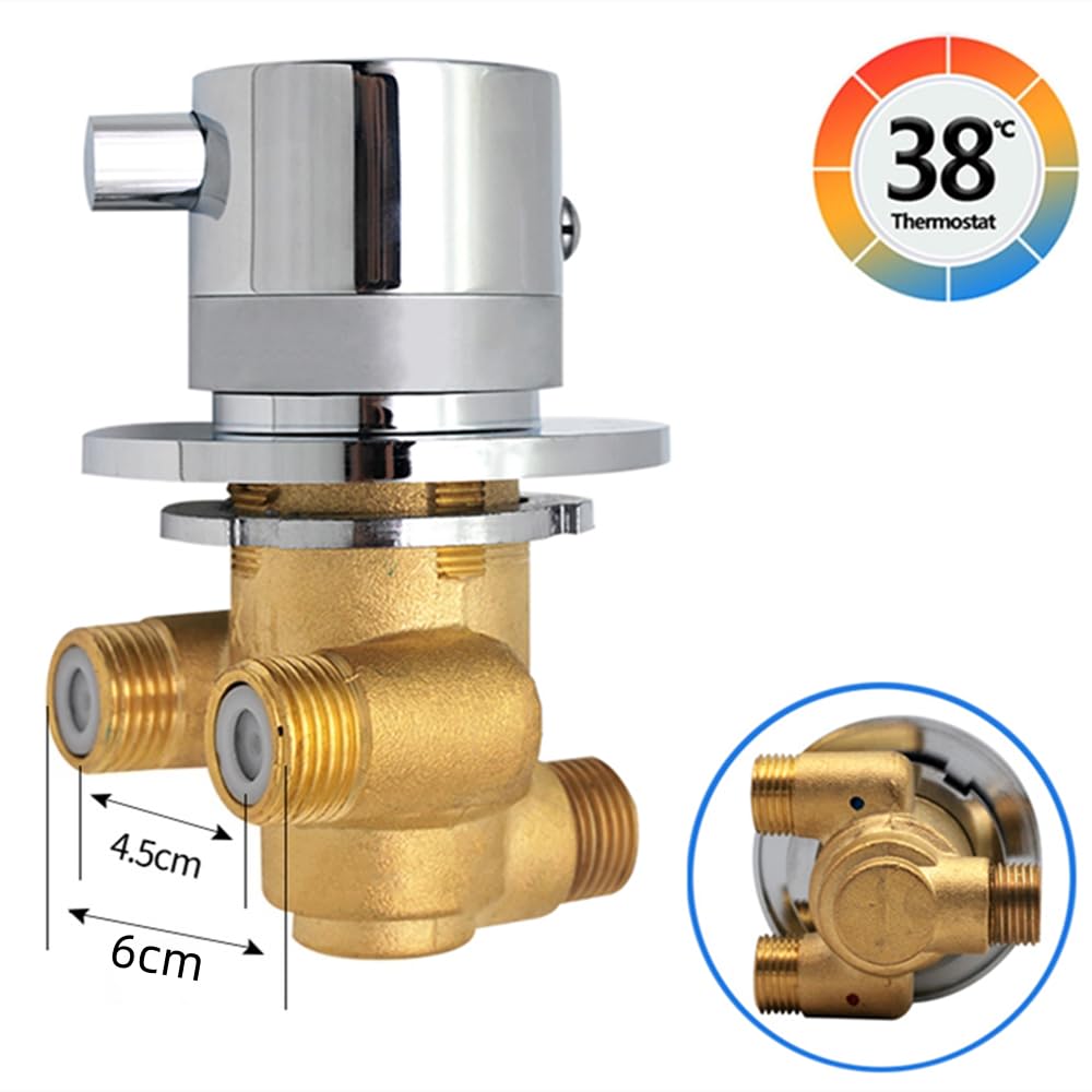 Miscelatore Termostatico Miscelatore per Doccia in Ottone doccia Rubinetti con Valvola di Uscita a 1 via Miscelazione di Acqua calda e fredda Cabina Doccia