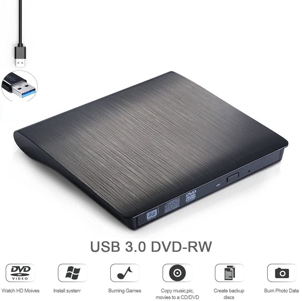 External USB 3.0 External DVD Writer Drive DVD RW, CD RW Drive DVD CD Burner, Writer, Copier, Reader, Rewritable Optical DVD Dual Layer Drive for all Laptop, Desktop, Netbook, Notebook, Apple MAC