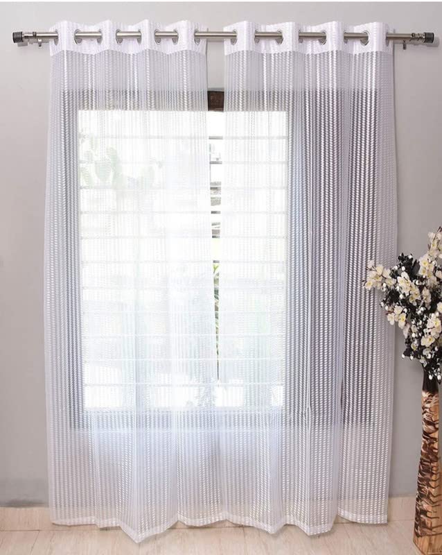 Aone Enterprises Polyester Sheer Window Net Curtains for Door 7 Feet - Set of 2, White (White, Door 7 Feet) (B0BFKXK4TP) Amazon Price History, Amazon Price Tracker