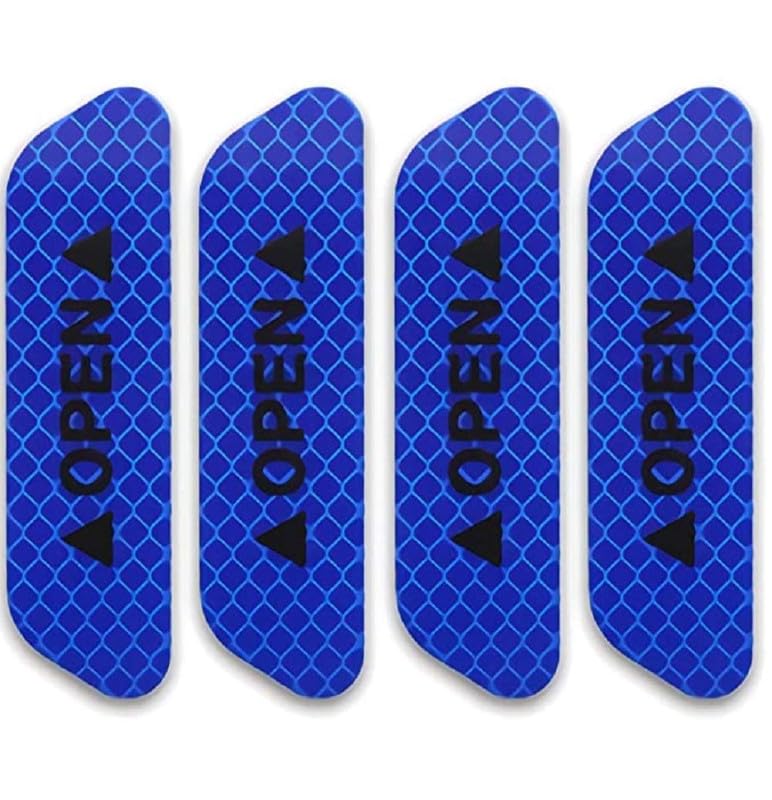 (4 pcs - Blue) Car Door Open Sticker Reflective Tape Safety Warning Decal Universal Compatible with Chevrolet Trailblazer