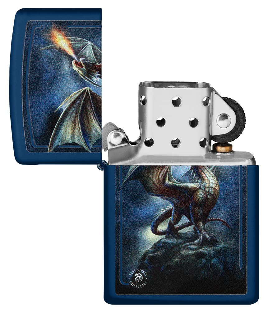 Zippo Accendino, metallo, blu navy opaco, una scatola