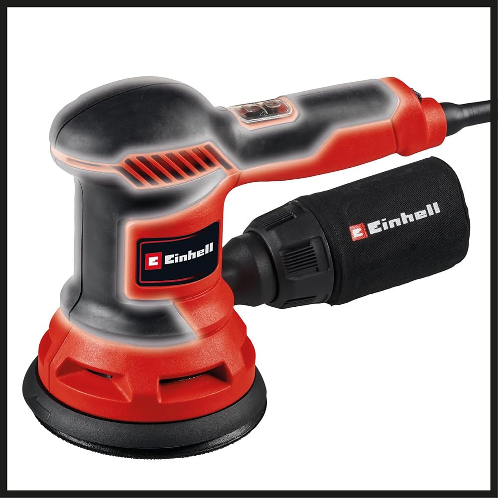 Einhell Smerigliatrice orbitale TC-RS 425 E (425 W, piatto abrasivo Ø 125 mm, numero massimo di oscillazioni 26.000 min-1, circuito oscillante 2,5 mm, con carta vetrata 1 x P60, P80, P120)