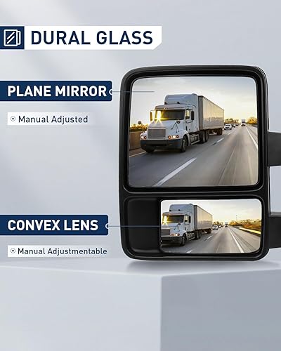 Miniatura 3 de ECCPP Espejos de remolque para Ford 1999-2016 para F250 para F350 para F450 para F550 Super Duty Espejos de remolque ajustables manualmente Señales