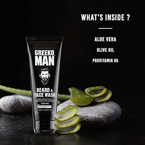 Miniatura 4 de Vasu Greeko Man Beard & Face wash  2.5 fl oz  Limpia e hidrata la piel y la barba  Da una piel y barba más suaves, claras y frescas