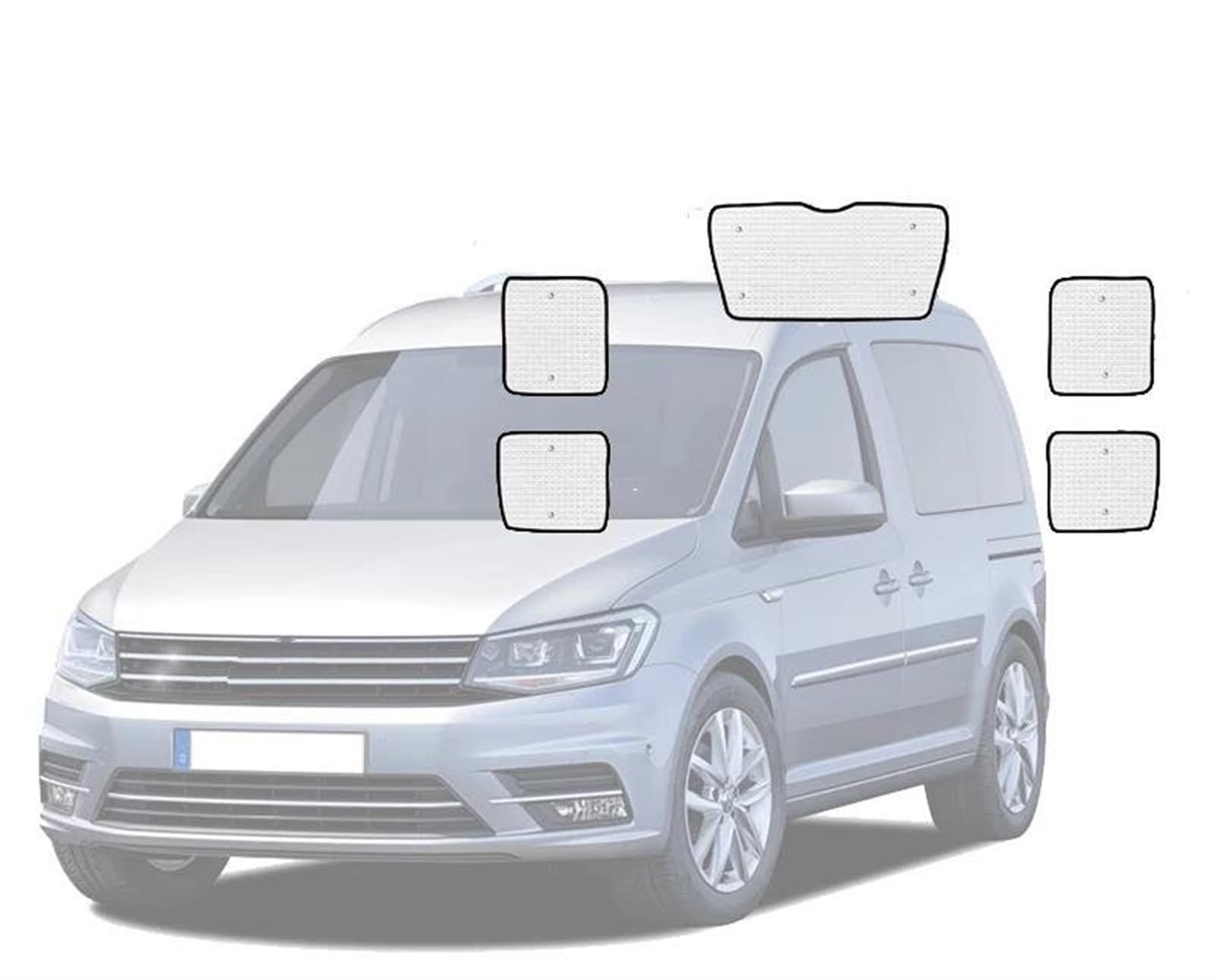 Cortinillas Coche Cubiertas Completas Coche Visera Parasol Cubierta Visera Ventana para VW para Caddy MK3 2K para Maxi 2003-2012 2013 2014 2015 2016 2017 2018 2019 Parasol Ventana Coche(Rear Windows)