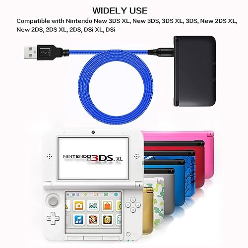 Miniatura 4 de Paquete de 2 cables de carga USB 3DS2DS de 5 pies, cable de carga trenzado de nailon compatible con Nintendo New 3DS XLNew 3DS3DS XL 3DSNew 2DS