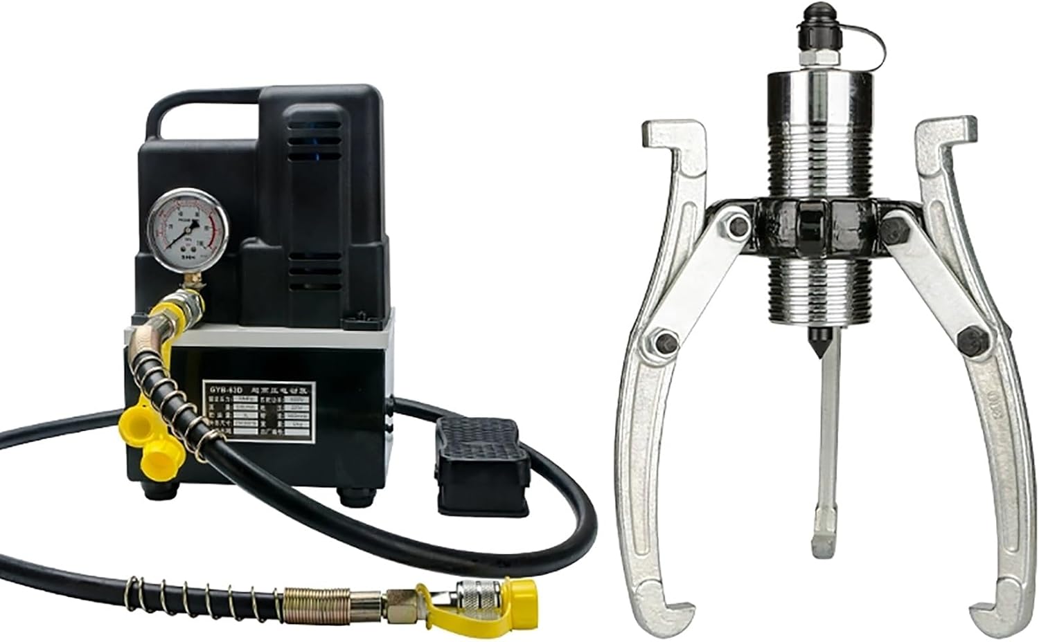 Bearing Puller, Hydraulic Gear Puller with Electric Pump and Reinforced Center Pin, Ideal for Power, Bridge, and Construction Applications(15T)