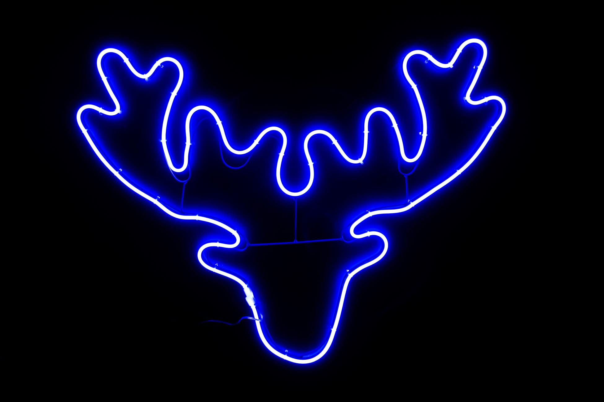 Shatchi Blue LED Stag Head Silhouette 35cm