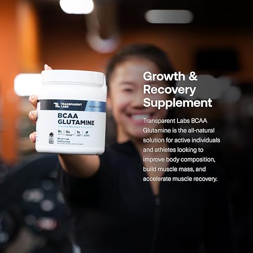 Miniatura 4 de Transparent Labs BCAA Glutamina - 8000 mg de BCAA en polvo con L glutamina para recuperación después del entrenamiento, crecimiento muscular y mayor